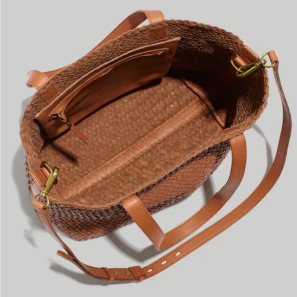 Madewell Woven Brown Leather Tote - Picture 2 of 3